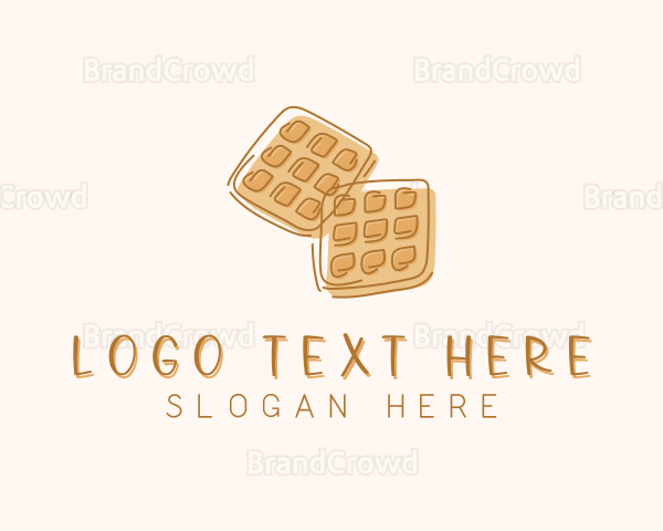 Waffle Dessert Snack Logo