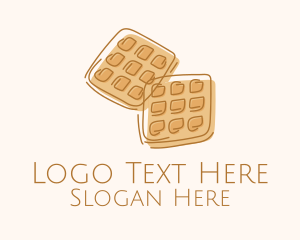 Waffle - Brown Waffle Line Art logo design