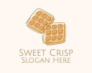 Wafer - Brown Waffle Line Art logo design