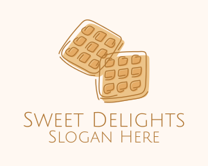 Treats - Brown Waffle Line Art logo design