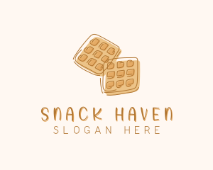 Waffle Dessert Snack logo design