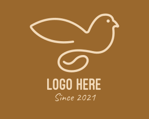 Hot Coffee - Coffee Bean Dove logo design