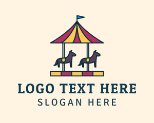 Amusement - Horse Carousel Ride logo design