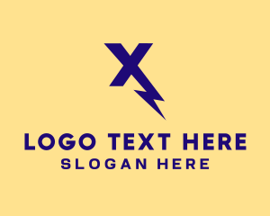 Letter X - Electrical Lightning Letter X logo design