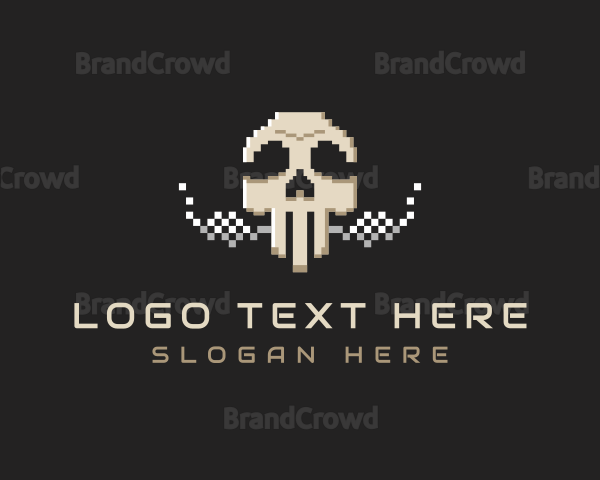 Skull Smoking Pixel Logo