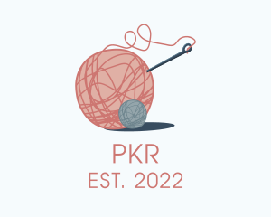 Knit - Love Yarn Ball logo design