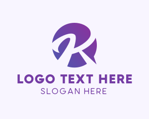 Purple - Speech Bubble Letter K logo design