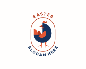Orange Bird - Chicken Rooster Bird logo design