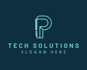 Digital Company Letter P Logo