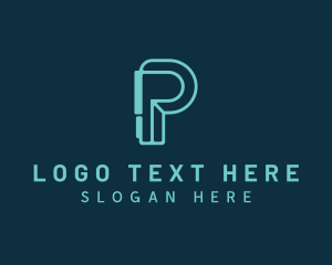 Company - Digital Company Letter P logo design