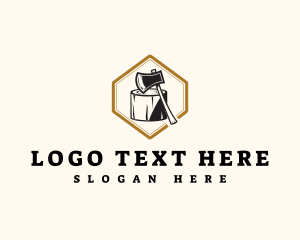 Logger - Wood Axe Carpentry logo design