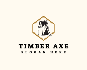 Wood Axe Carpentry logo design