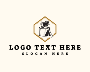 Sculptor - Wood Axe Carpentry logo design