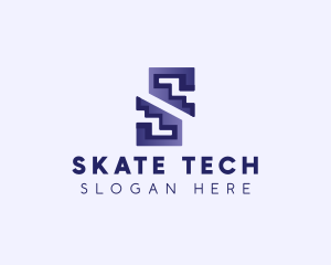 Digital Tech Letter S logo design