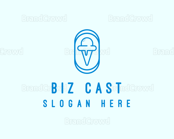 Blue Ice Cream Logo