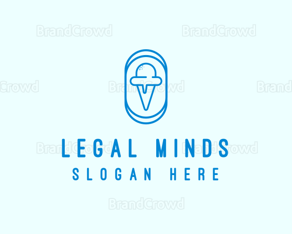 Blue Ice Cream Logo