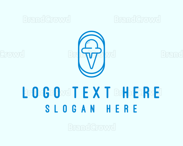 Blue Ice Cream Logo