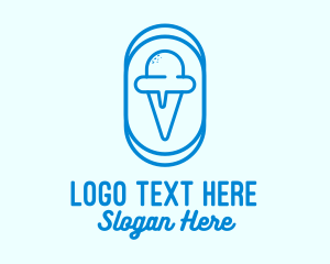 Blue Ice Cream Logo