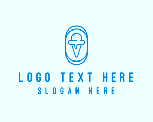 Sugar Cone - Blue Ice Cream logo design