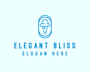 Blue Ice Cream Logo