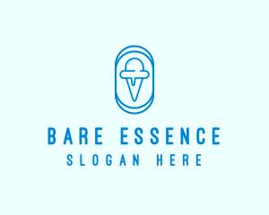 Blue Ice Cream logo design