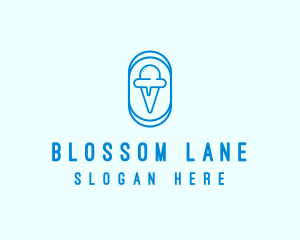 Blue Ice Cream logo design