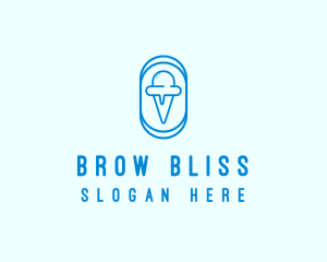 Blue Ice Cream logo design