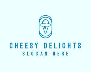 Blue Ice Cream logo design