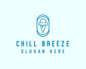 Blue Ice Cream logo design