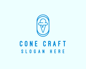 Cone - Blue Ice Cream logo design