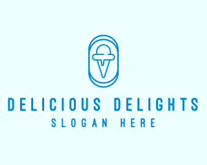 Blue Ice Cream logo design