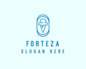 Blue Ice Cream logo design