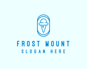 Blue Ice Cream logo design