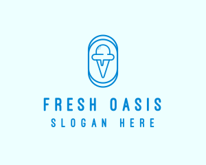 Blue Ice Cream logo design