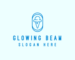 Blue Ice Cream logo design