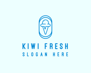 Blue Ice Cream logo design