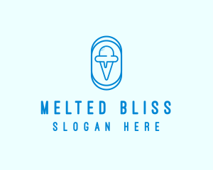 Blue Ice Cream logo design