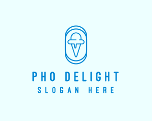 Blue Ice Cream logo design