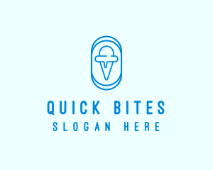 Blue Ice Cream logo design