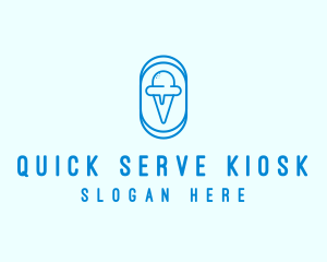 Blue Ice Cream logo design