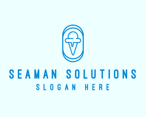 Blue Ice Cream logo design