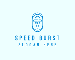 Blue Ice Cream logo design