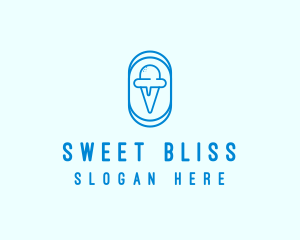 Blue Ice Cream logo design