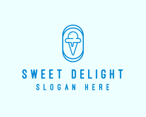 Blue Ice Cream logo design