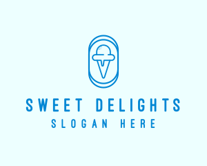 Blue Ice Cream logo design