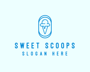 Gelato - Blue Ice Cream logo design