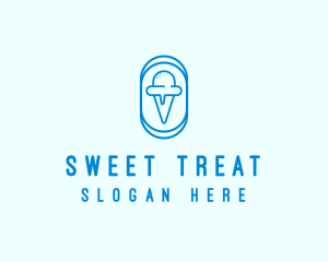 Blue Ice Cream logo design