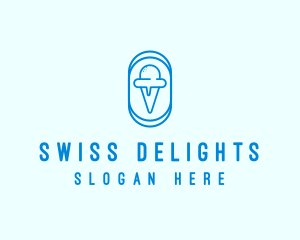 Blue Ice Cream logo design