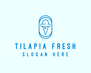 Blue Ice Cream logo design