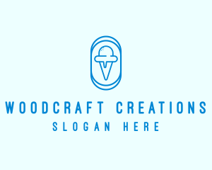 Blue Ice Cream logo design